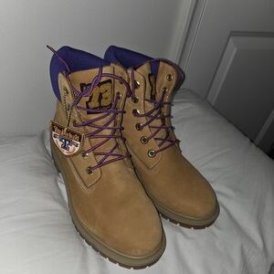 Timberland 6” Heritage Boot Sz 7 CupSole Wheat Nubuck Purple 200GR Primaloft